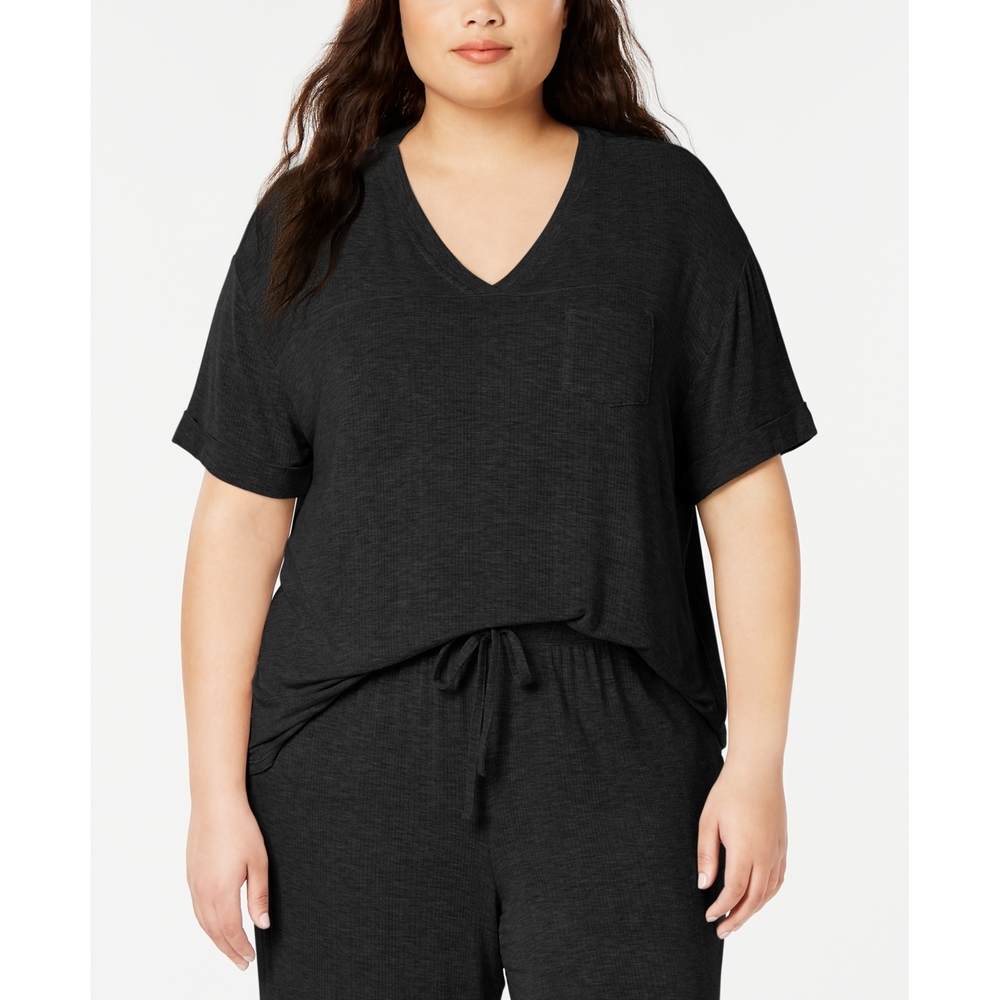 Alfani Womens Ribbed Knit Pajama Top Size 2X